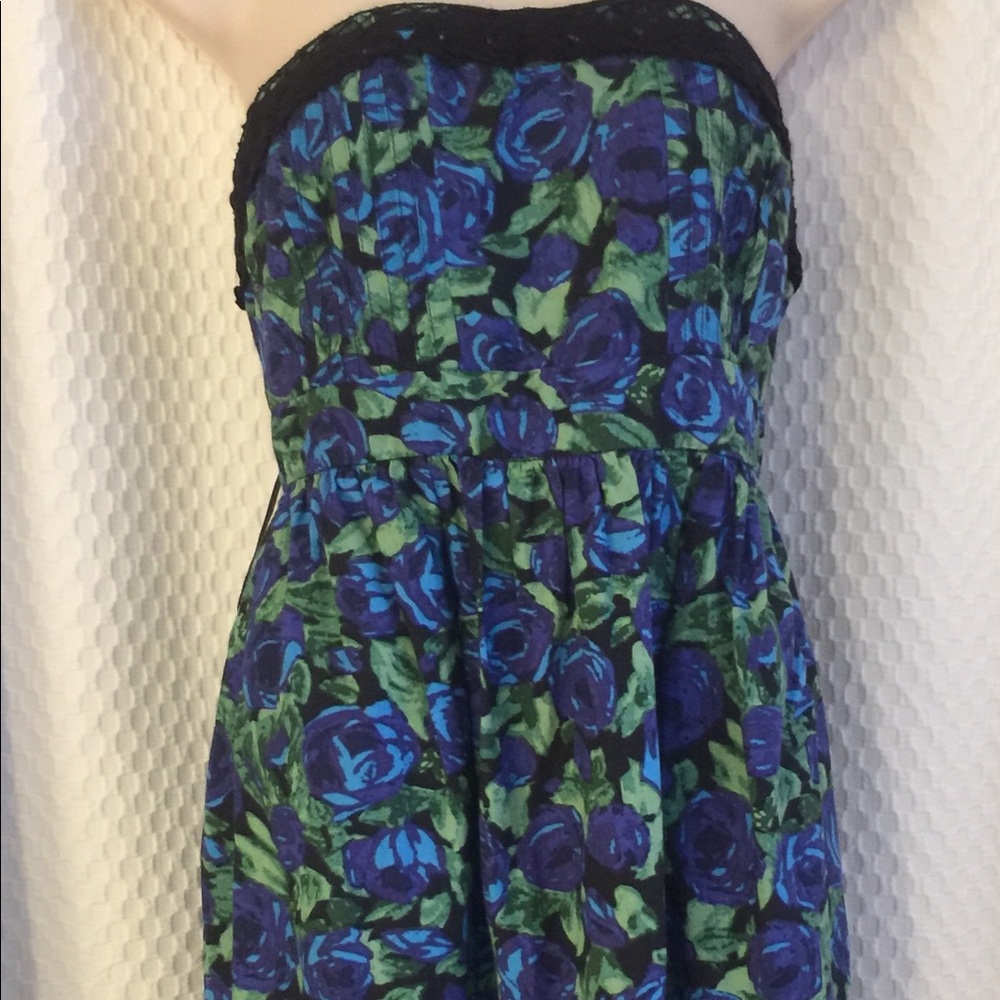 Anthropologie Kimchi Blue blue strapless dress. #137